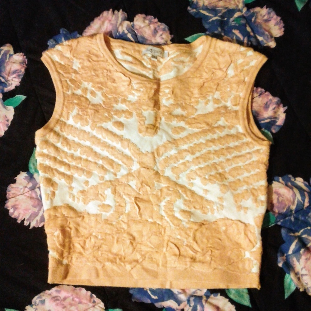 Cream & Peach Bodycon Top